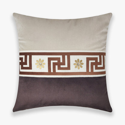 Modern Greek Border Color Block Cushion Cover, 16x16 inch