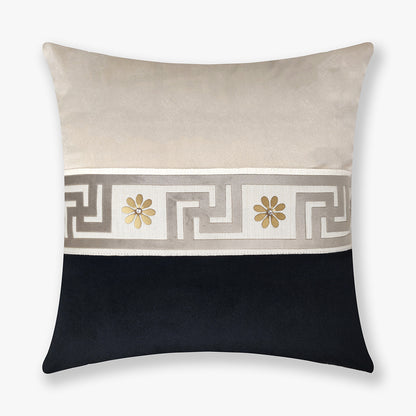 Modern Greek Border Color Block Cushion Cover, 16x16 inch