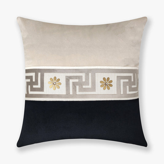 Modern Greek Border Color Block Cushion Cover, 16x16 inch
