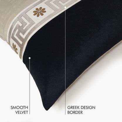 Modern Greek Border Color Block Cushion Cover, 16x16 inch