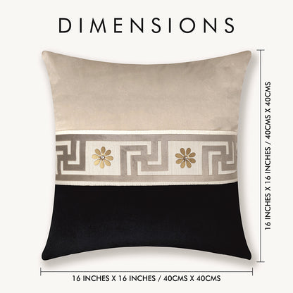 Modern Greek Border Color Block Cushion Cover, 16x16 inch