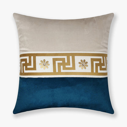 Modern Greek Border Color Block Cushion Cover, 16x16 inch