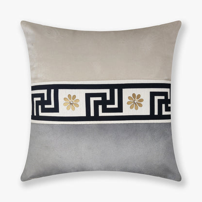 Modern Greek Border Color Block Cushion Cover, 16x16 inch