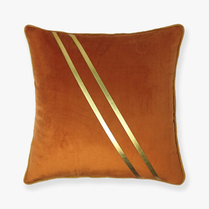 Ritz Golden Striped Cushion Cover | Set Of 2