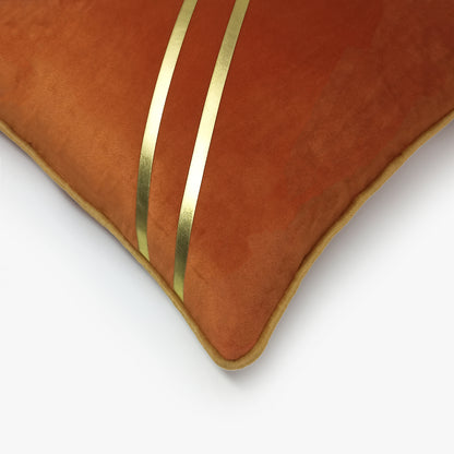 Ritz Golden Striped Cushion Cover | Set Of 2