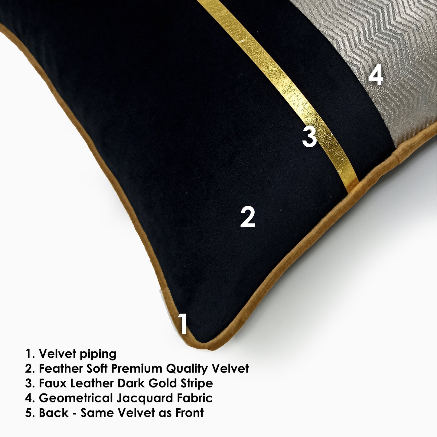 Striped Color-Block Cushion Cover