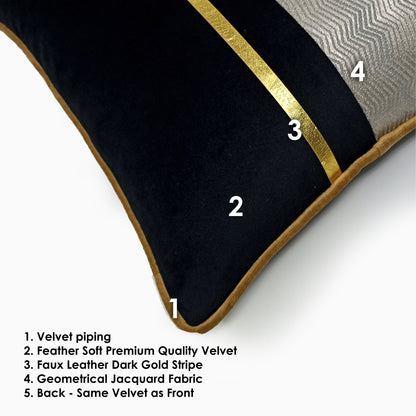Striped Color-Block Cushion Cover
