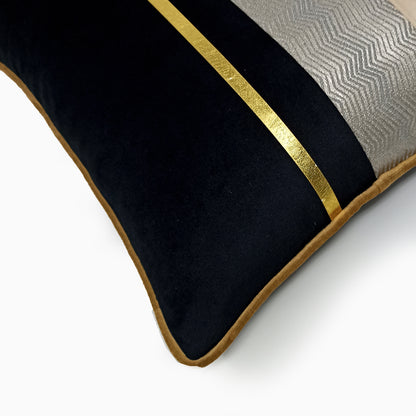 Striped Color-Block Cushion Cover