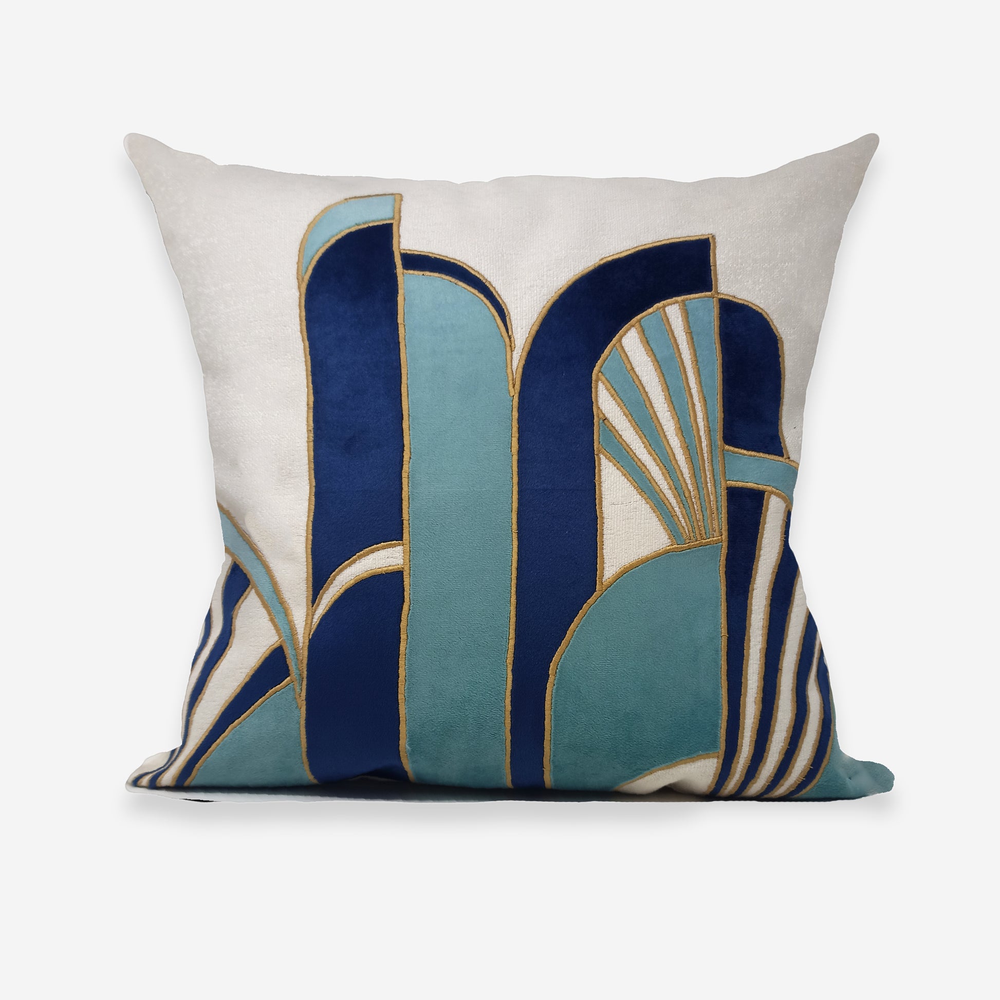 Art Deco Velvet Appliqué Cushion Cover