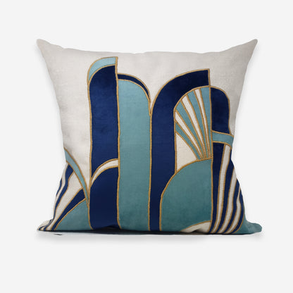 Art Deco Velvet Appliqué Cushion Cover