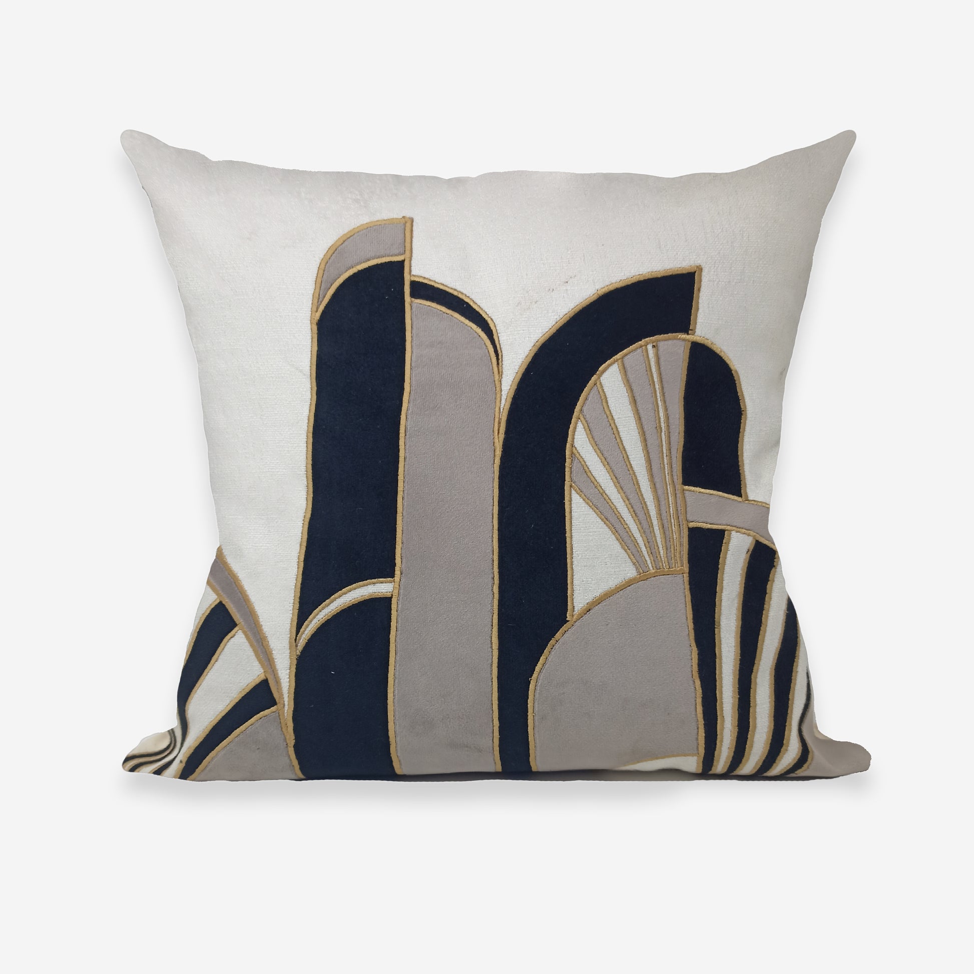 Art Deco Velvet Appliqué Cushion Cover