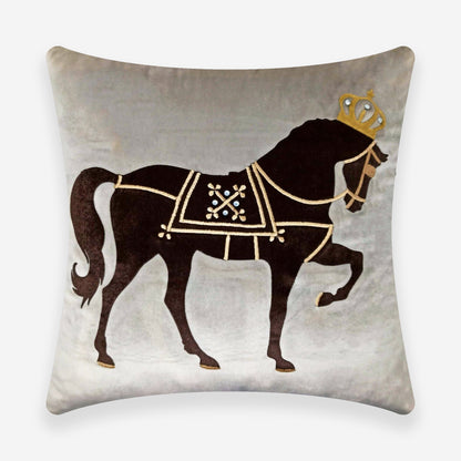 Stallion Decorative Animal Cushion Cover | Set Of 2